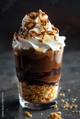13h Gourmet Patisserie â€“ Butterfinger Chocolate and Peanut Butter Lush with white whipped cream on top