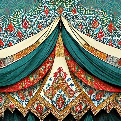 Osmanische Kultur Malerei eines Zeltstoffes