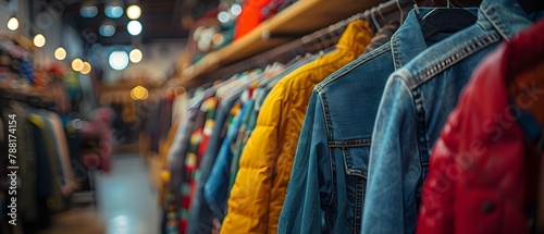 Vintage Vibes: A Colorful Dive into Secondhand Fashion.. Concept Secondhand Fashion, Vintage Style, Sustainable Wardrobe, Thrift Store Finds, Retro Clothing