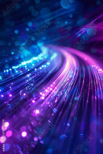 Abstract glowing lines in blue blue blue and purple color 