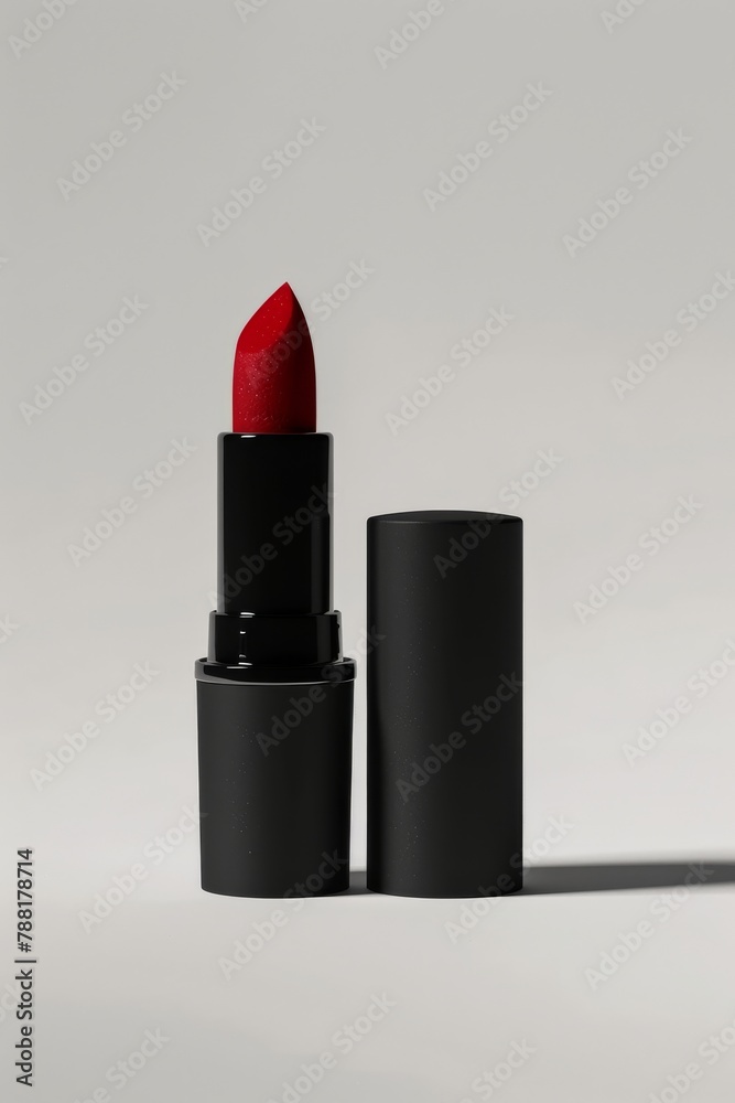 lipstick mockup simple clean red lipstick black packaging lipstick mockup simple clean red lipstick black packaging