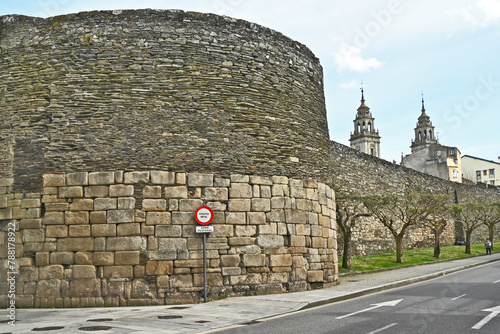 Lugo, Galizia, i bastioni delle antiche mura romane - Spagna