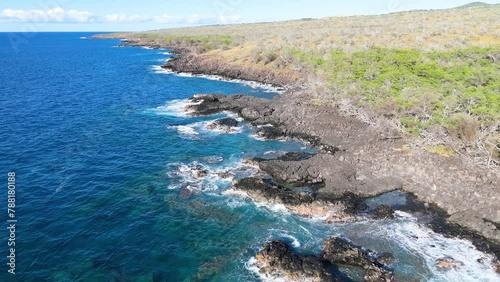 Aerial view of Hawaii Island coastline, Hawi, Hawaii, United States. photo