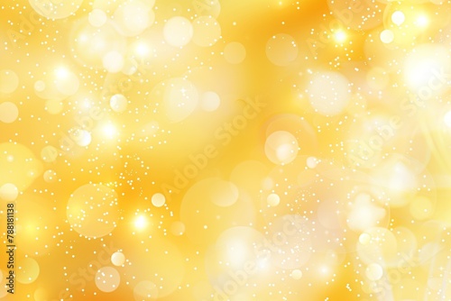 Vibrant abstract yellow bokeh lights in defocused blur creating a mesmerizing background texture