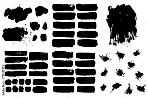 Vector black ink Abstract stains. Watercolor background for textures. Spray paint, monochrome