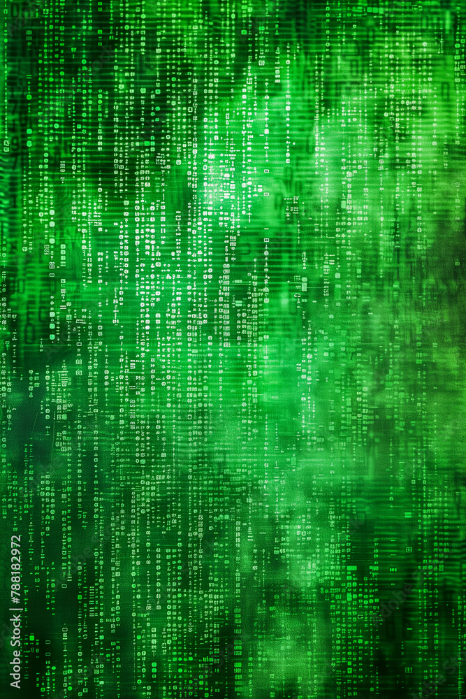 A green background with a lot of green lines and dots