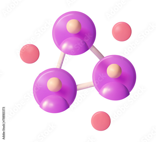 Teamwork and Network 3D icon.