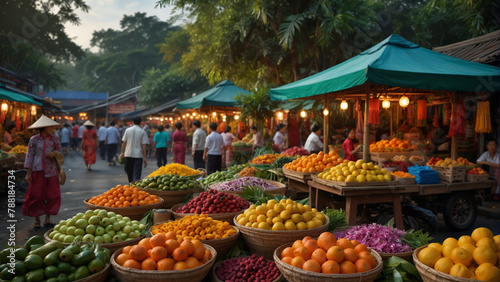 fruit and vegetables at market photo