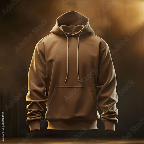 plain brown hoodie for mockup 