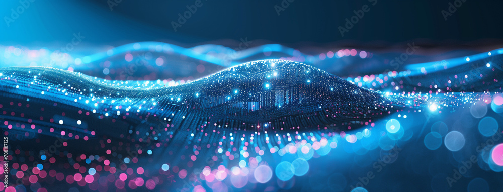 traffic in the city, Business graph waves and technology graph ...