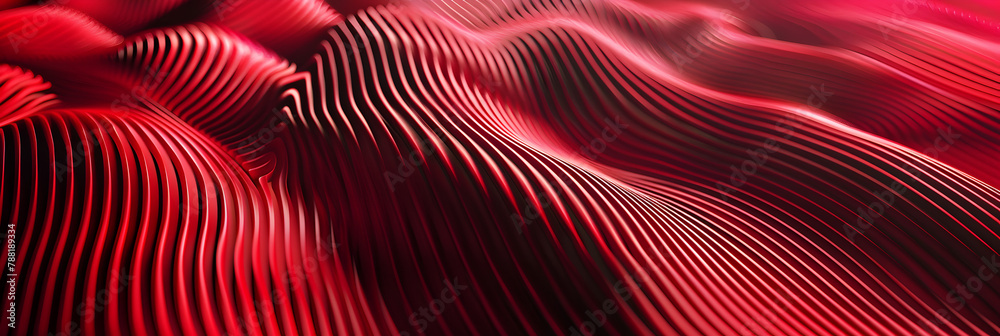 3d render plastic background with reflections. Displacement surface. Random patterns extruded from the wavy shape, Dynamic Plastic Surface: Extruded Patterns with Reflective Elements