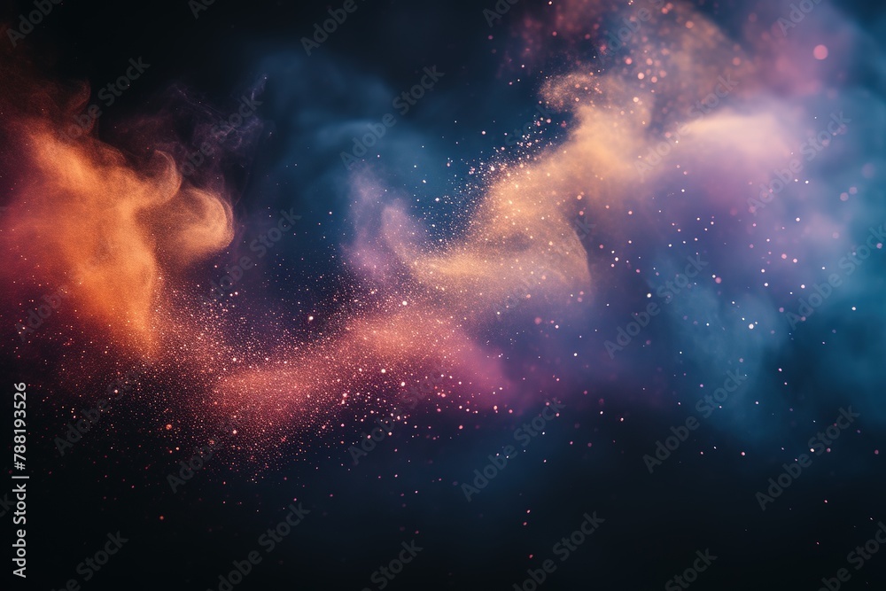 background abstract black texture cloud smoke fantasy explosion colored motion space powder holi paint blue