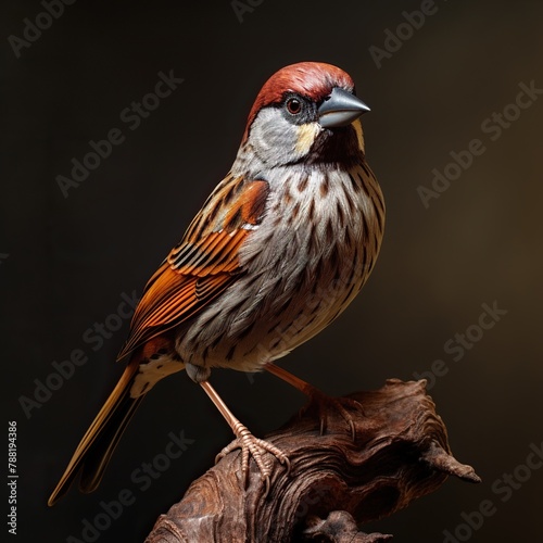 red backed shrike on branch photo