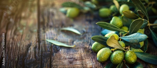 Olives on a Wooden Background