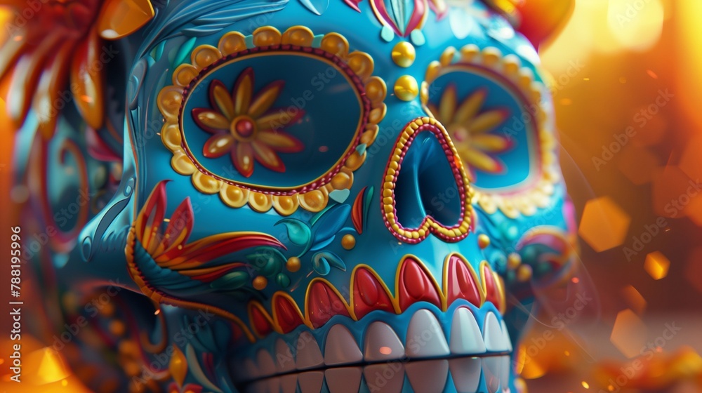 Fototapeta premium Blue sugar skull