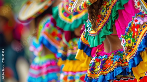 Mexican traditional bright women's outfit