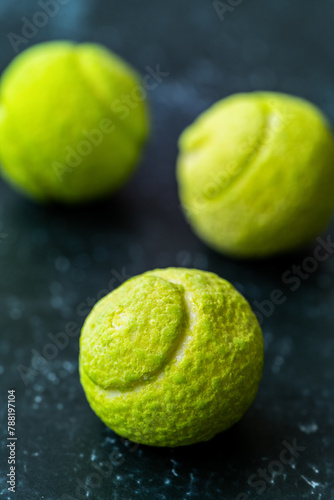 Tennis ball candy. Sweets and candies in the form.