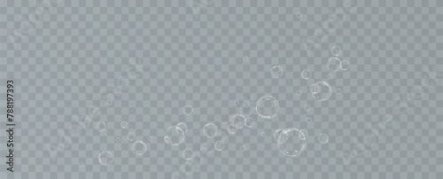 Realistic soap bubbles.Flying bubbles on a transparent background.