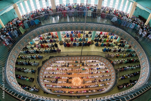 Dhaka, Bangladesh - 01 March 2024: View of Jummah Prayer at National Mosque, Dhaka, Bangladesh. photo