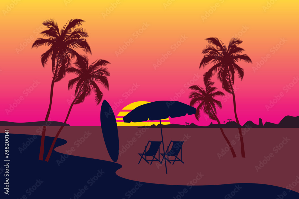 Palm tree concept illustration Free vector
