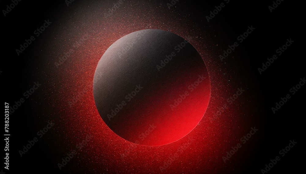 Crimson Eclipse: Circular Black and Red Abstract with Radiant Glow on Crimson Eclipse: Circular Black and Red Abstract with Radiant Glow on