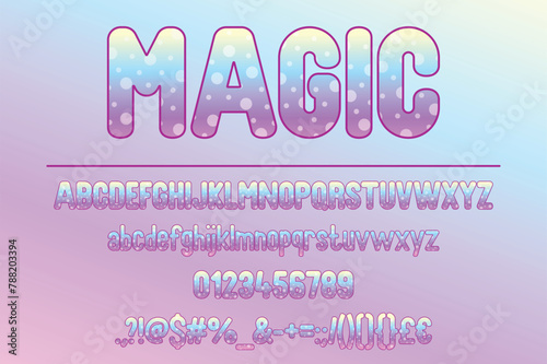 Magic Typography. Decorative Color Font Set