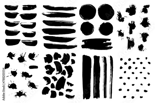 Vector black ink Abstract stains. Watercolor background for textures. Spray paint, monochrome