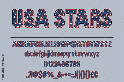 Usa Flag Font Set Perfect for Fourth of July Celebrations
