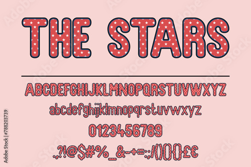 The Stars Color Font Set. Creative Font Set
