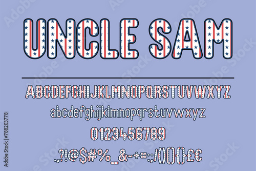 Uncle Sam Color Font Set