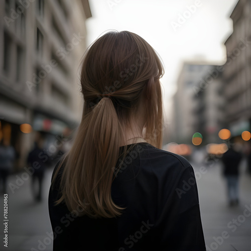 person walking in the city