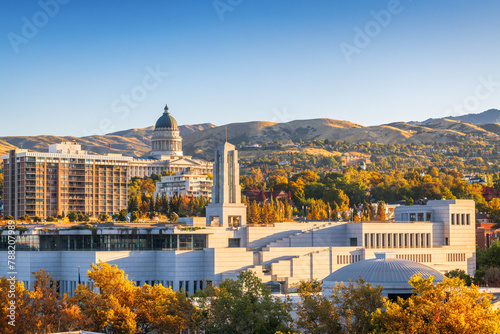 Salt Lake City, Utah, USA Autumn Cityscape with the Capitol © SeanPavonePhoto