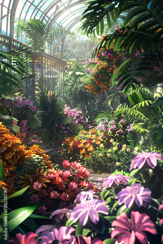 Botanical Oasis  Vibrant Greenhouse