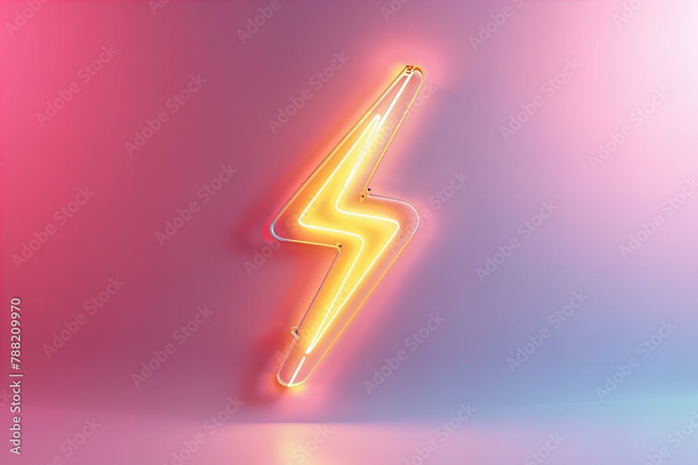 Thunder icon 3d, energy concept Thunder icon 3d, energy concept