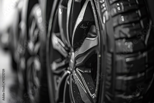 Car tires macro shot