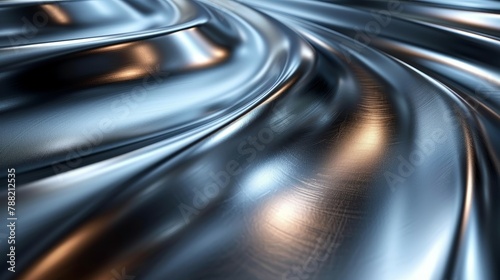 Close Up of Metal Surface With Wavy Lines photo