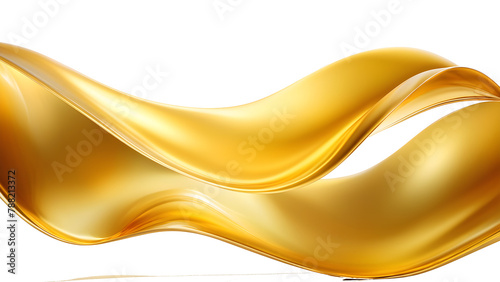 golden digital wave isolated on transparent background