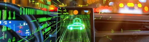 On the dashboard, the icon of a low battery prompts the driver to seek a charging station, a modern necessity for electric vehicles, closeup
