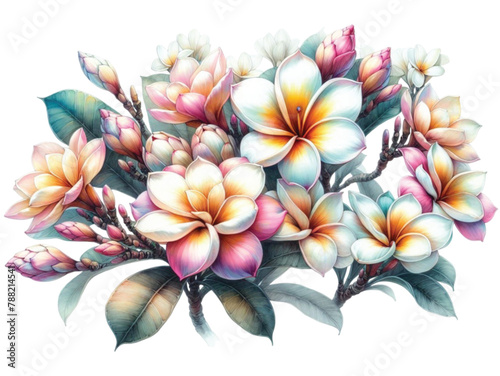 frangipani flower clipart watercolor