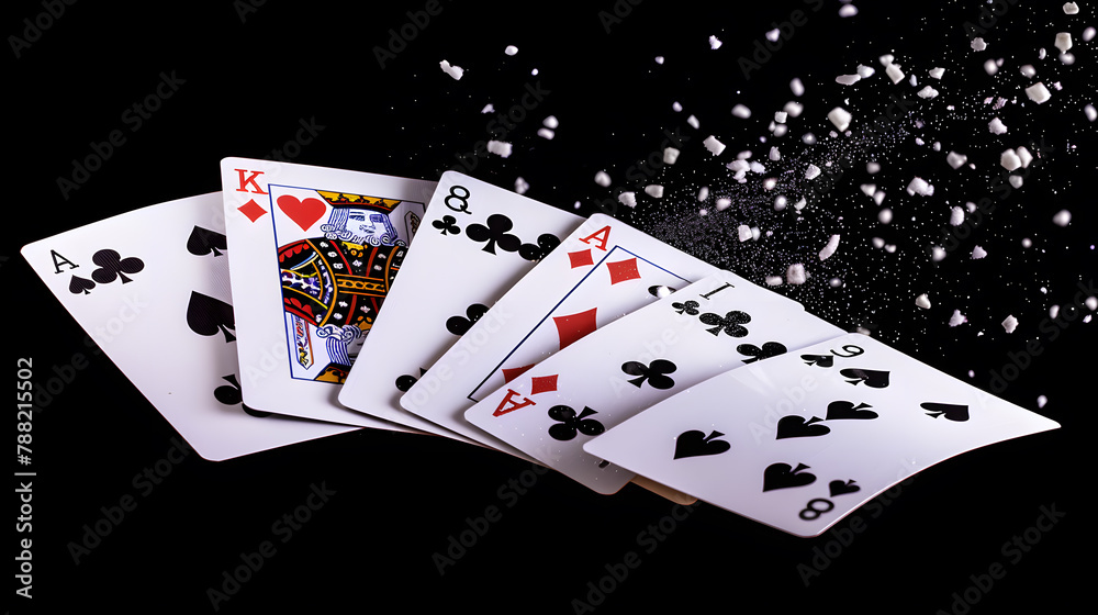 Obraz premium playing cards on black