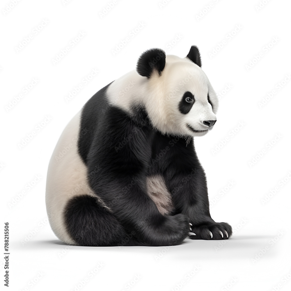 Closeup of giant panda bear isolated on white background Closeup of giant panda bear isolated on white background