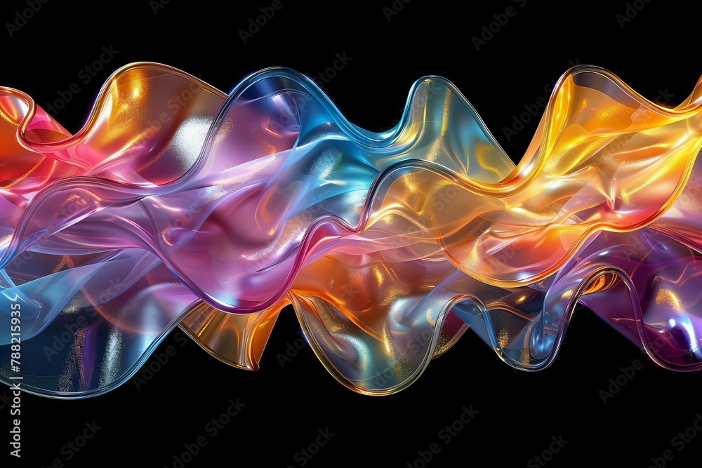 Obraz premium Waves from different colors, abstract background