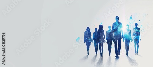 digital silhouettes of people backdrop