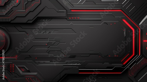 A futuristic black and red background with a glowing light, AI