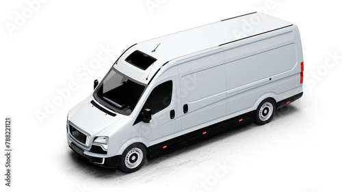 White van isolated on transparent background