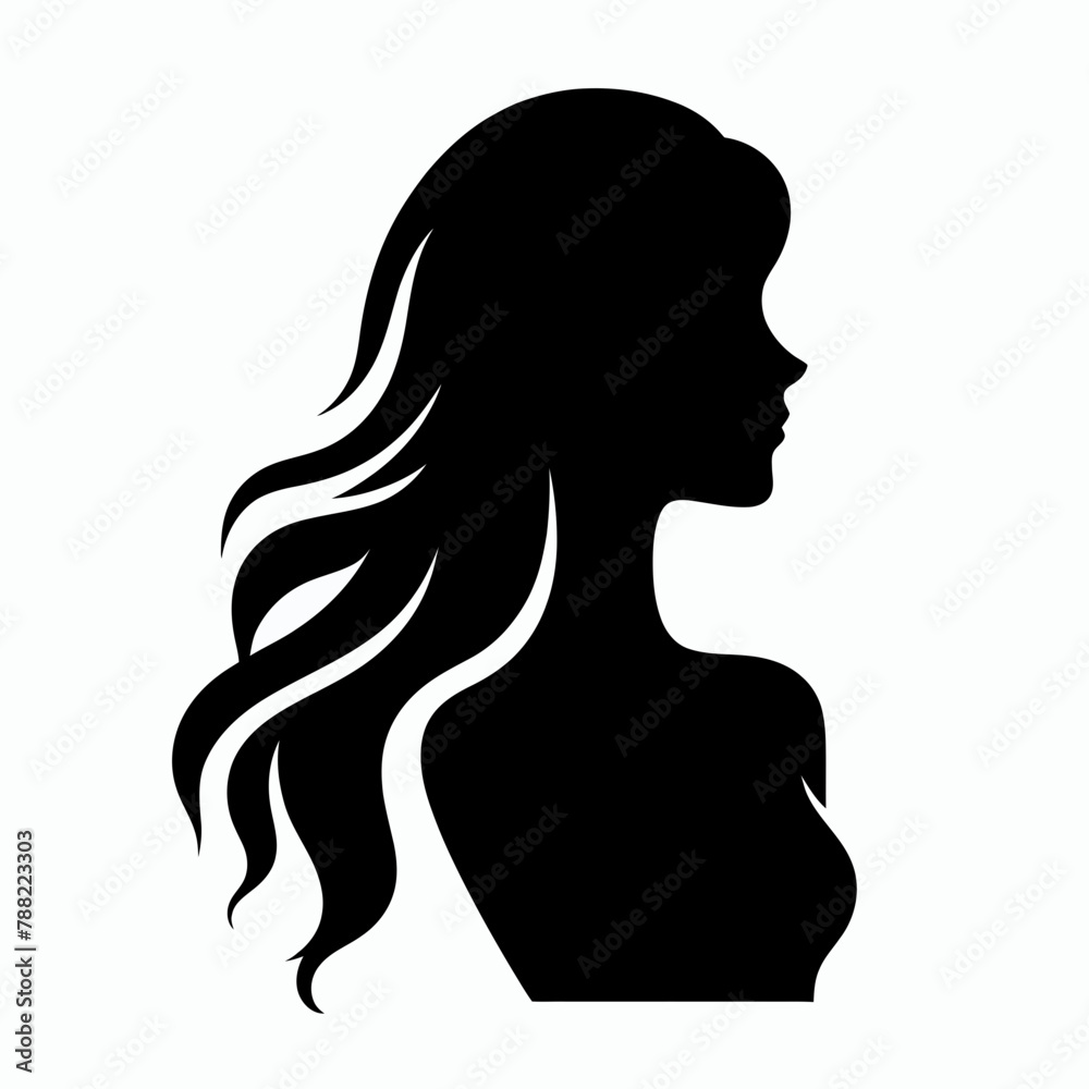 silhouette of a female figure on a white background, female silhouette vector illustration