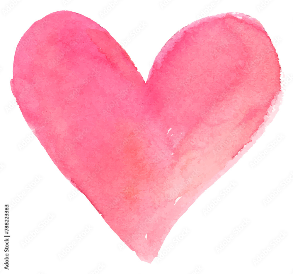 Watercolor pink heart sticker png Valentines day