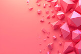 A bright coral pink background with abstract geometric figures. A creative arts piece of pink triangles on a pink background