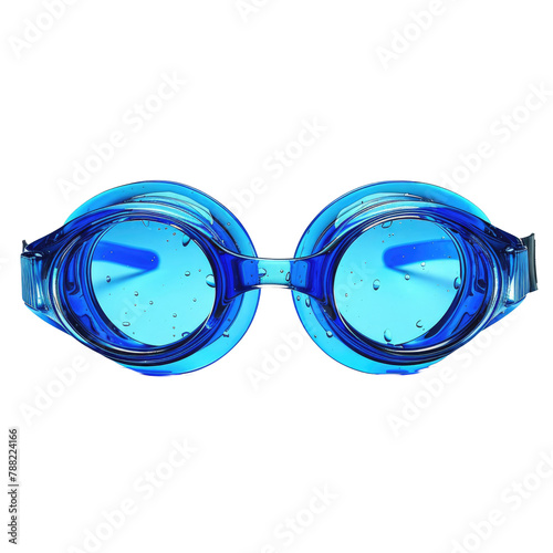 blue swimming goggles isolated on white