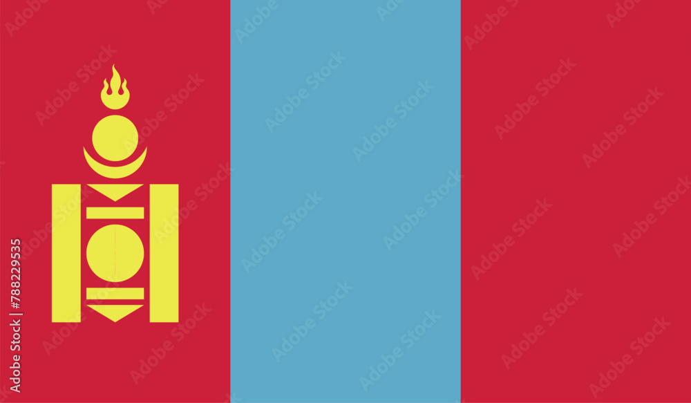 Illustration of the flag of Mongolia country Illustration of the flag of Mongolia country